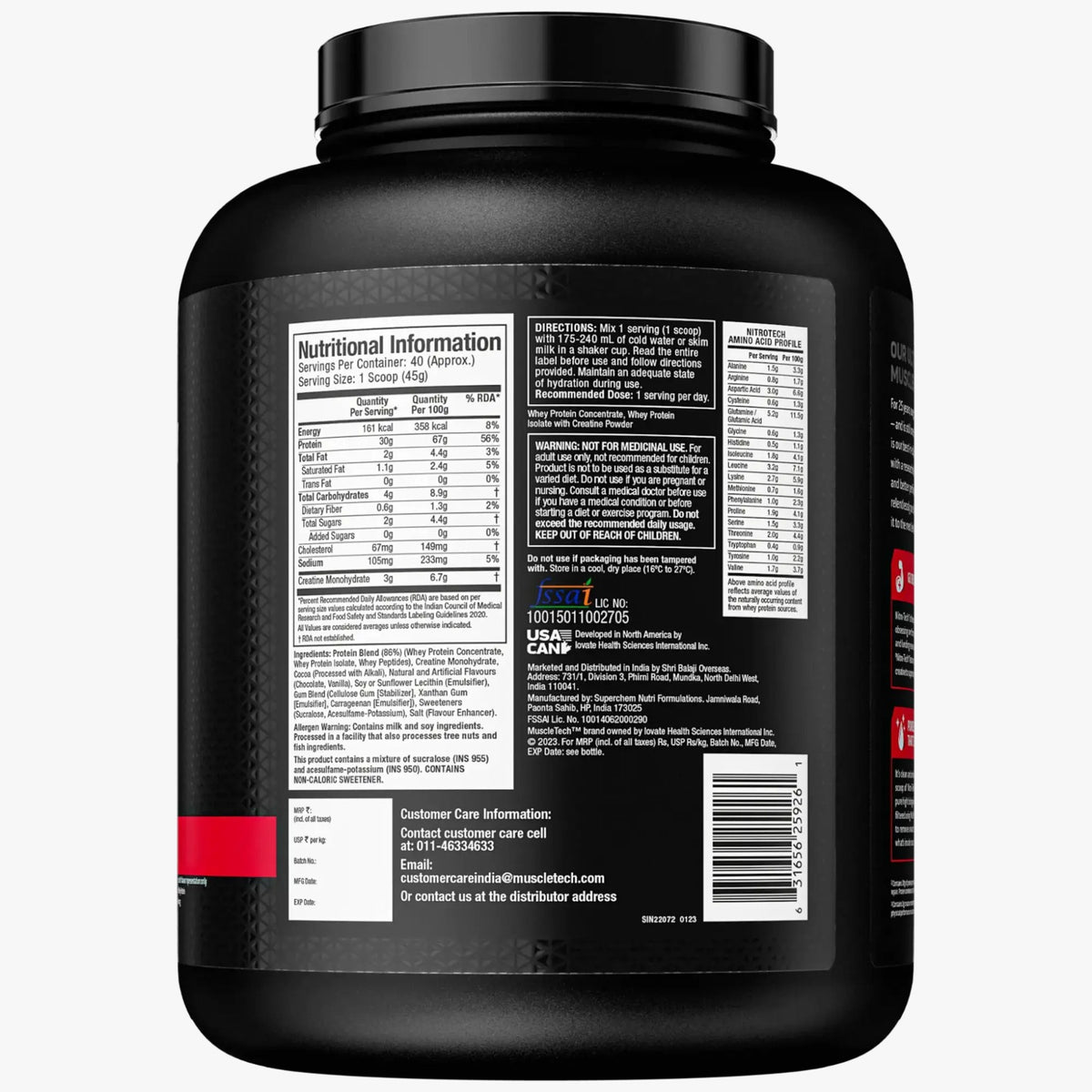 MuscleTech Nitro-Tech Performance Series Whey — Milk Chocolate 1.81 kg — image 3