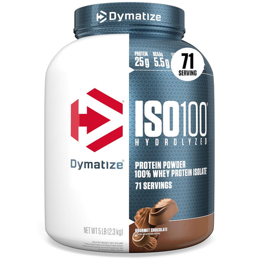 Dymatize Nutrition ISO100 Hydrolyzed Whey Protein Isolate | Fast-Digesting | Muscle Recovery Formula with Amino Acids | Low Sugar &amp; Fat | 5 lbs