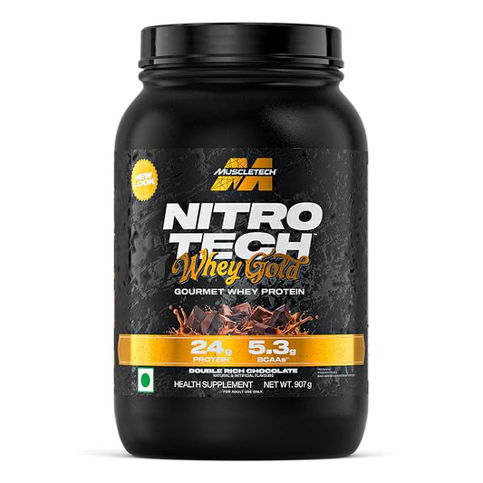 MuscleTech Nitro-Tech 100% Whey Gold — Double Rich Chocolate