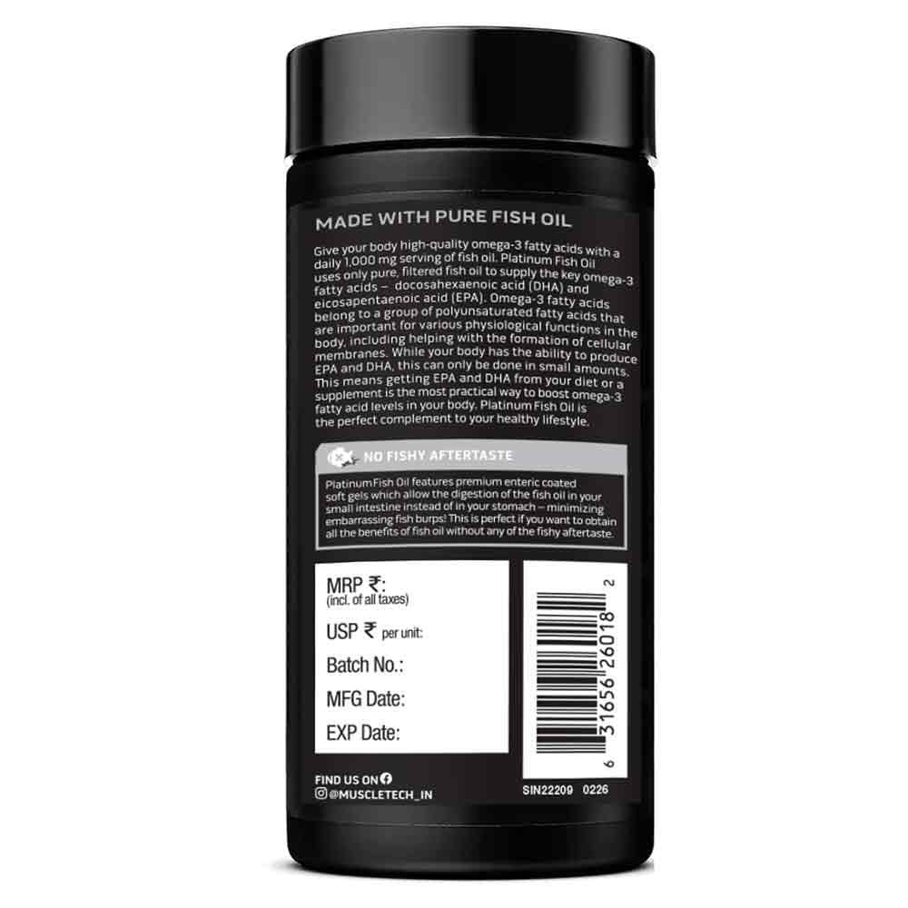 MuscleTech Platinum 100% Fish Oil — 100 Softgels — image 3
