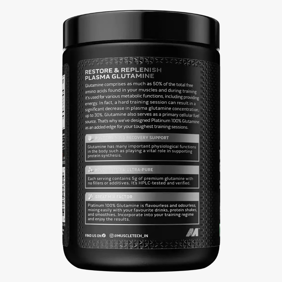 MuscleTech Platinum 100% Glutamine — Unflavoured 250 g — image 2